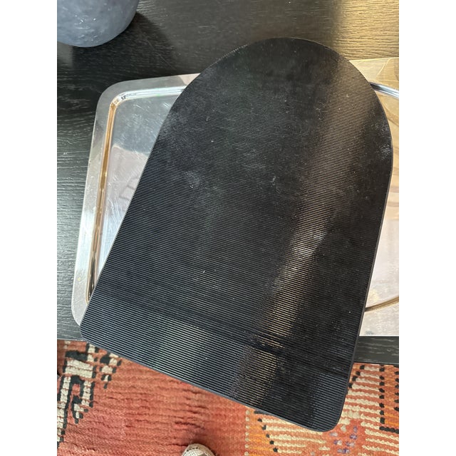 Silver Metal and Black Opaline Tray by Teghini for Teghini Firenze, 1970s For Sale - Image 4 of 8