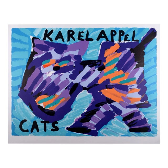 Karel Appel, Cats, Color Lithograph, 1978 For Sale