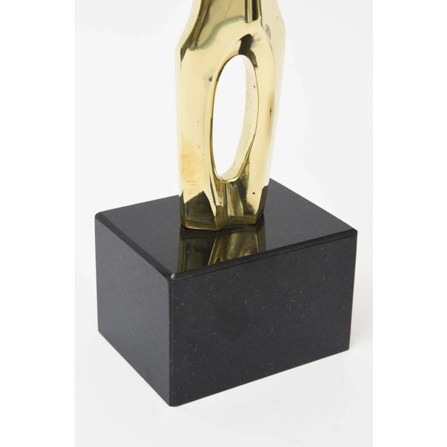 1980s Vintage Signed Bronze Abstract Female Sculpture by Roberval on Black Granite Base For Sale - Image 5 of 11