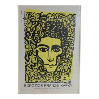 Kafka Exhibition Poster by Josef Flejšar, Czechia, 1950s For Sale
