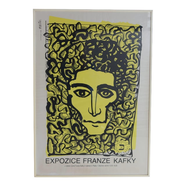 Kafka Exhibition Poster by Josef Flejšar, Czechia, 1950s For Sale