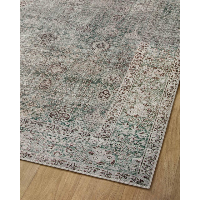 Textile Chris Loves Julia x Loloi Jules Emerald / Antique Ivory 9'-6" x 14' Area Rug For Sale - Image 7 of 8