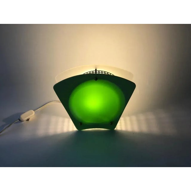 Green Night Light with Green and White Shades in Plastic, Austria, 1950s For Sale - Image 8 of 10