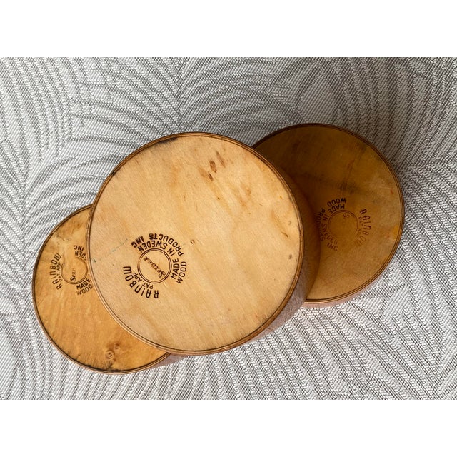 Set of 3 Midcentury Danish Modern Stackable Servex Teak Bowls, Made in Sweden For Sale - Image 11 of 12