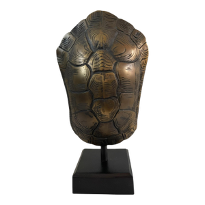 11.5" Turtle / Tortoise Shell Bronze Metal Sculpture on Platform Base