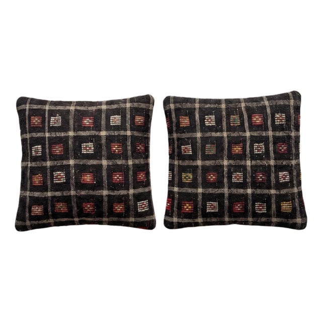 Turkish Kilim Pillow Cover 24'' X 24'' - Set of Two For Sale