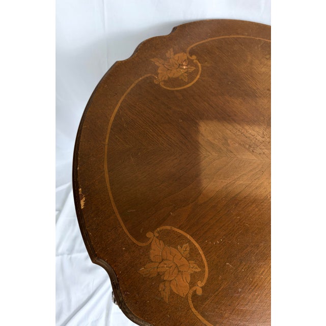 Late 19th Century Distressed Louis XV Revival Hand-Carved Parlor Table by Jb Van Sciver Co. - C. 1900 For Sale - Image 5 of 11
