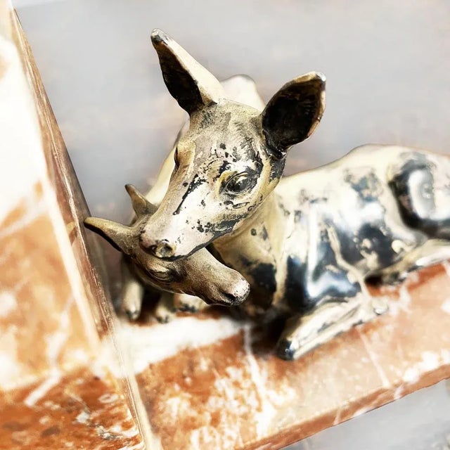 Italian Red Marble & Brass Bookends, 1900s, Set of 2 For Sale - Image 14 of 16