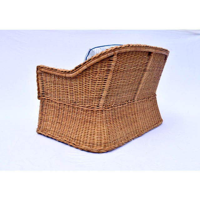 Michael Taylor Wicker Loveseat Sofa For Sale - Image 9 of 11