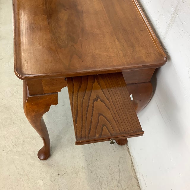 Brown Queen Anne Style Cherry Console Table For Sale - Image 8 of 12