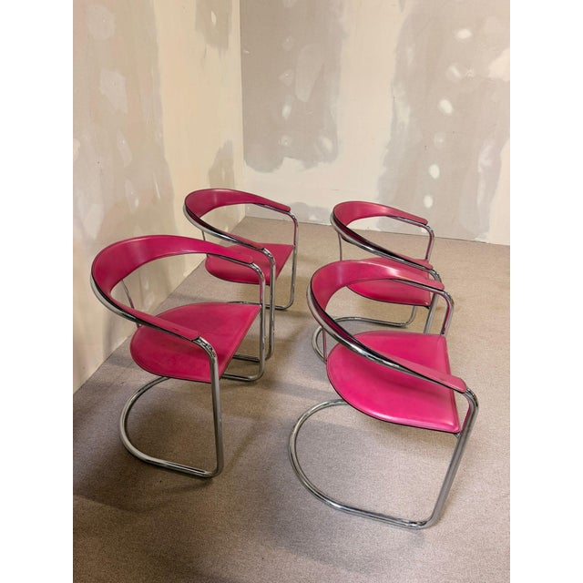 1980s Canasta Cantilever Chairs in Pink, 1980s, Set of 4 For Sale - Image 5 of 16
