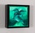 Contemporary Three Kings by Cody Jimenez | Acrylic on panel Three birds with dark heads on a green background. For Sale - Image 3 of 4