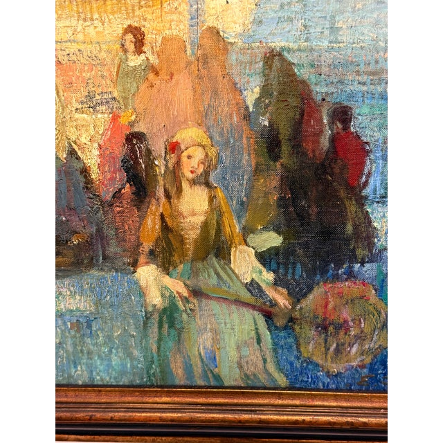 1920s Signed Original Ettore Caser (1880-1944) Early 20th Century Oil Painting Rare For Sale - Image 5 of 12