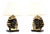 Vintage Italian Ceramic Pharaoh Table Lamps, 1980s, Set of 2 For Sale