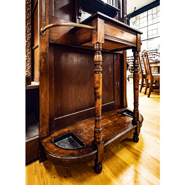 Traditional Early 20th Century Edwardian Walnut Hall Tree For Sale - Image 3 of 17