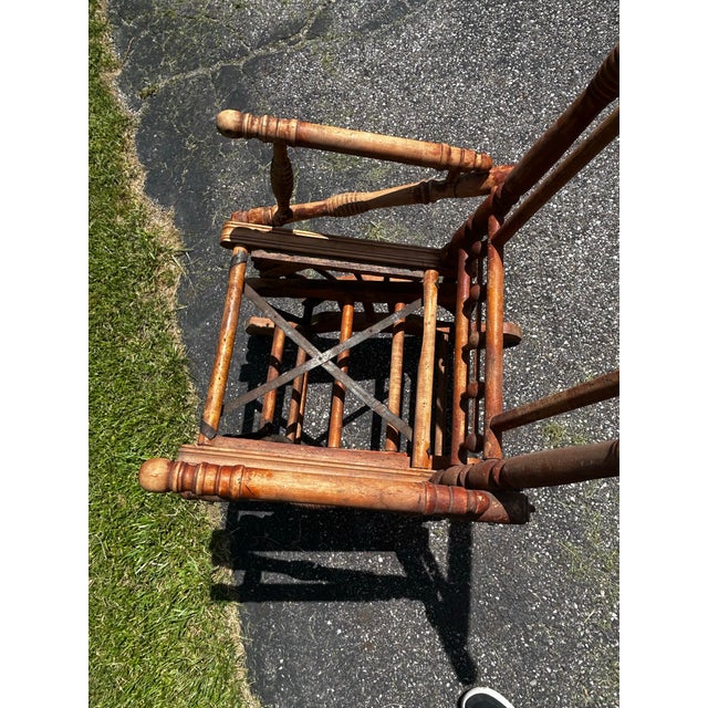 Brown Rustic 19th Century Indian Victorian Rocking Chair For Sale - Image 8 of 12