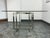 2020s Contemporary Glass Dining Table + Eight White Leatherette Dining Chairs, Set of Nine For Sale - Image 5 of 12