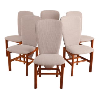 Vintage Set of 6 Skovby Møbelfabrik High Back Teak Dining Chairs, 1960s For Sale
