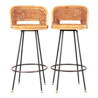 Vintage New Wrought Iron Bar Stools Chairish