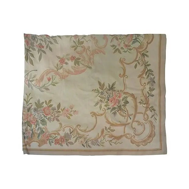 Bring timeless French elegance into your home with this impressive antique Aubusson tapestry measuring an exceptional 96...