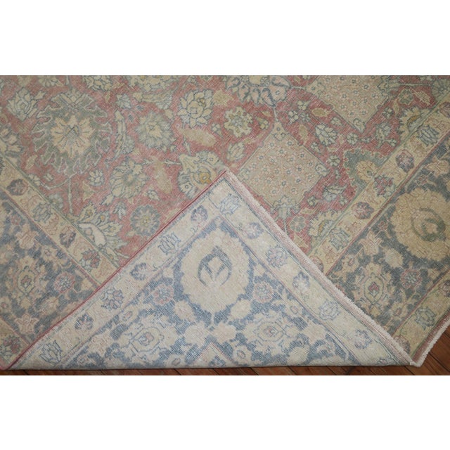 1940s Zabihi Collection Blush Raspberry Pink Persian Tabriz Rug For Sale - Image 5 of 8