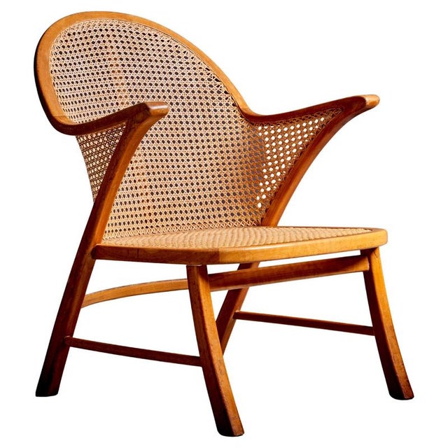 Armchair with Vienna Cane Weaving attributed to Frits Schlegel, 1940s For Sale - Image 13 of 13