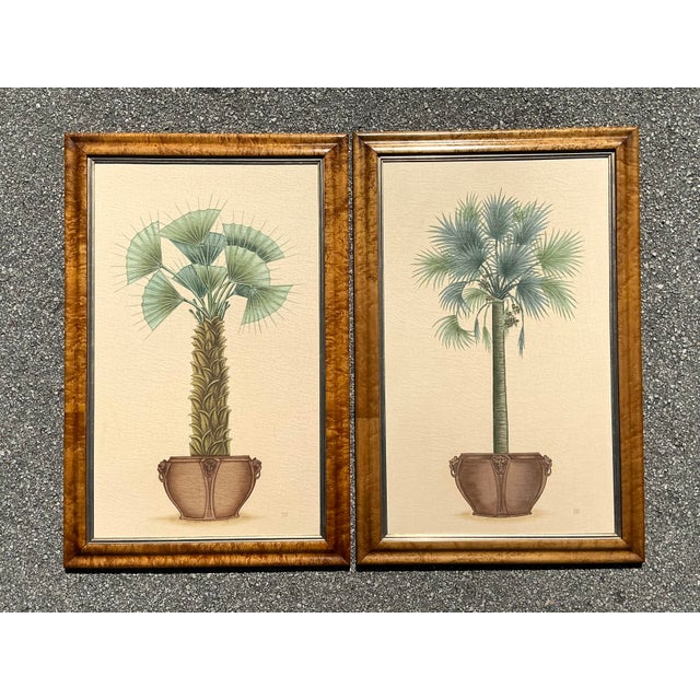 Late 20th Century Vintage Coastal Palm Printed - A Pair For Sale - Image 5 of 12