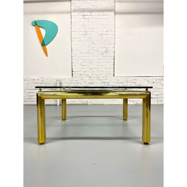 Mid-Century Tubular Brass Coffee Table For Sale - Image 4 of 12