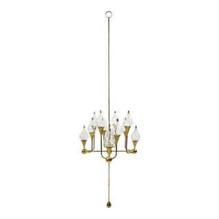 Mid-Century 12-Arm Brass Oil Candelabra by Freddie Andersen For Sale