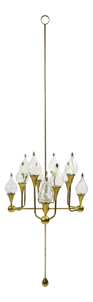 Mid-Century 12-Arm Brass Oil Candelabra by Freddie Andersen