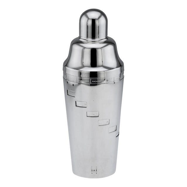 American Silver-Plated Recipe Cocktail Shaker from Napier, 1930s For Sale