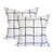 Painted Check Ink Black and White Designer Feather Down Pillows 22" Square - Pair For Sale
