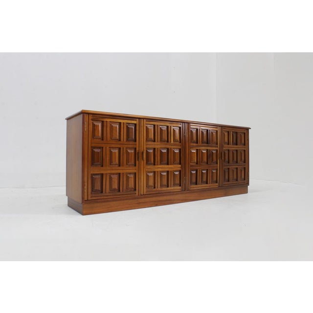 Vintage Brutalist Sideboard in Walnut, 1970s For Sale - Image 6 of 10