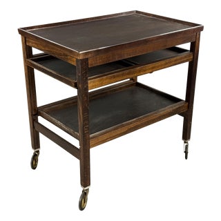 Antique Serving Trolley with Folding Side Panels by Thonet, 1930s For Sale
