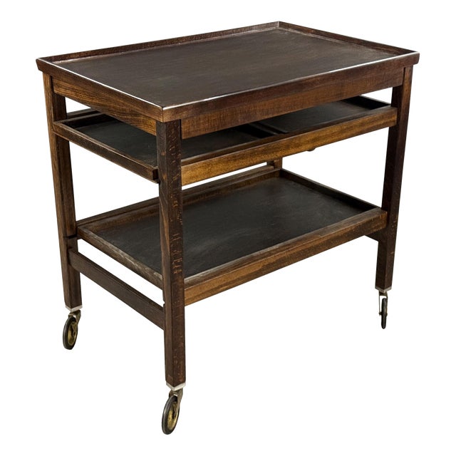 Antique Serving Trolley with Folding Side Panels by Thonet, 1930s For Sale