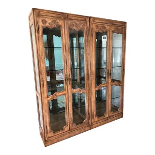 Pair of 1982 Drexel Heritage “Old Continent” Lighted Étagères From the “Old Continent” Collection. For Sale