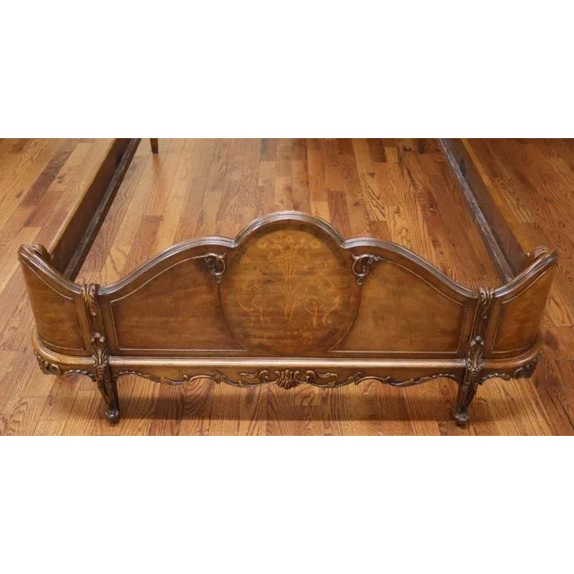 1920s French Louis XVI Style Circassian Walnut Full Size Bed Circa 1920's For Sale - Image 5 of 8