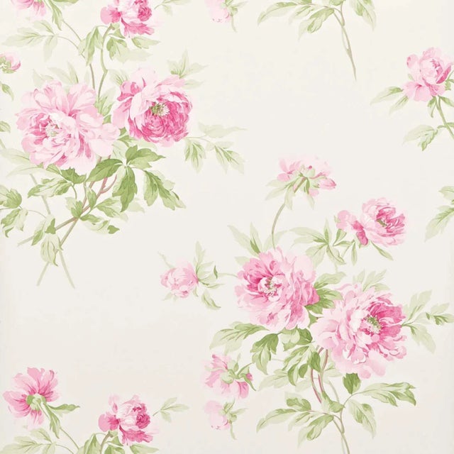 Sanderson Adele Wallpaper in Raspberry/ Ivory - a Sample For Sale