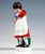Excellent art nouveau porcelain figurine by paul helmig: standing girl in a red dress with white polka dots, wearing a...