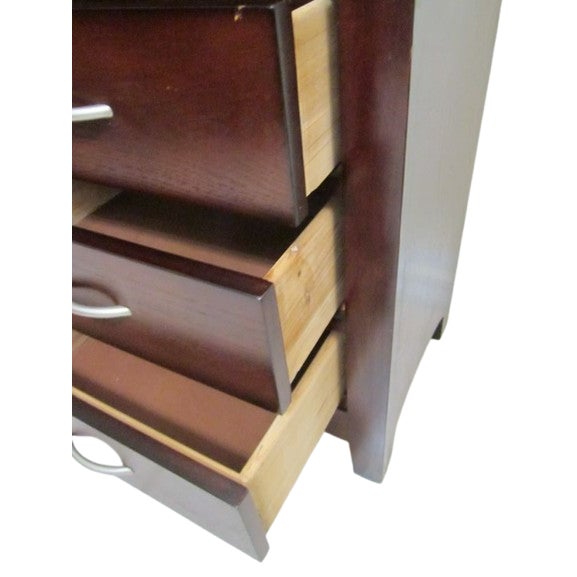 1980s 1980s Traditional Brown Wood Nightstand 3 Drawer For Sale - Image 5 of 12