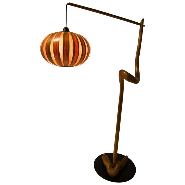 Custom Made Wooden Floor Lamp, 1960s For Sale - Image 3 of 13