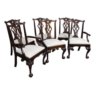 Set of 6 Henredon Chippendale Style Claw & Ball Dining Chairs For Sale