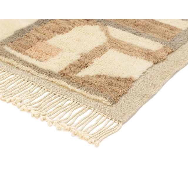 Art Deco Oversize Hand-Knotted Moroccan Wool Rug | 13'9" X 10' | One of a Kind For Sale - Image 3 of 8