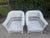 White Vintage Handwoven Rattan Lounge Chairs With Braided Trim, Pair For Sale - Image 8 of 12