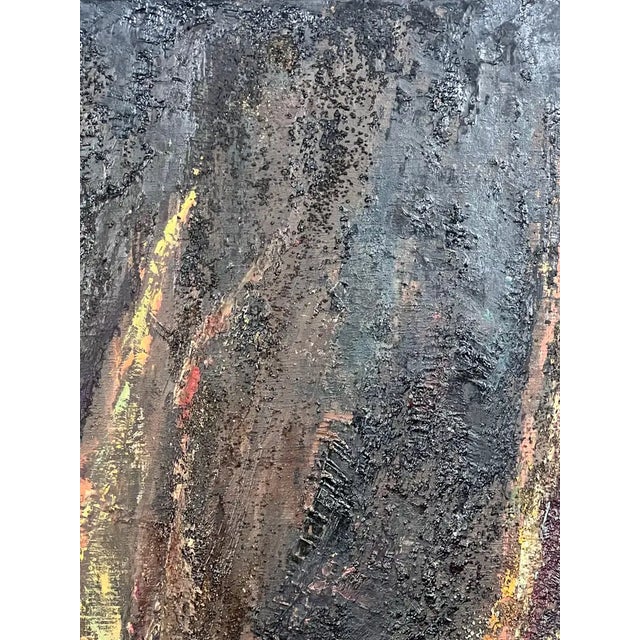 Alice Marcus " Landscape With Foil " Oil on Canvas Painting Framed, 1960's For Sale - Image 9 of 10