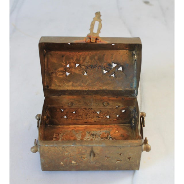 Vintage Brass Treasure Box Shaped Cricket Box For Sale - Image 10 of 10