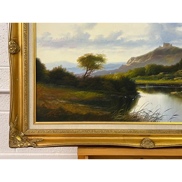 Mountain Lake in Spring Oil Painting of the Scottish Highlands by British Artist 1980 Circa For Sale - Image 17 of 18