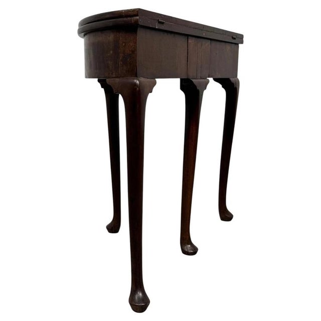 Gold 18th Century English Mahogany Demi-Lune Card Table For Sale - Image 8 of 11