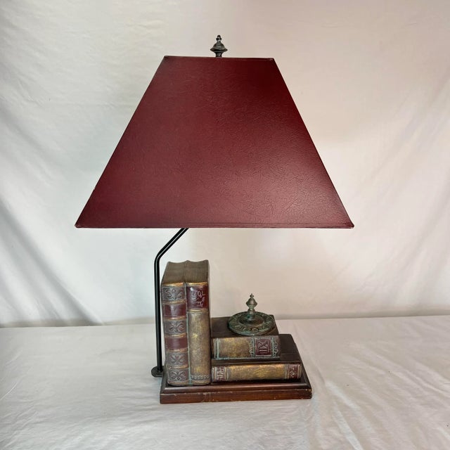 French Country Vintage Frederick Cooper Table Lamp With Original Shade For Sale - Image 3 of 12