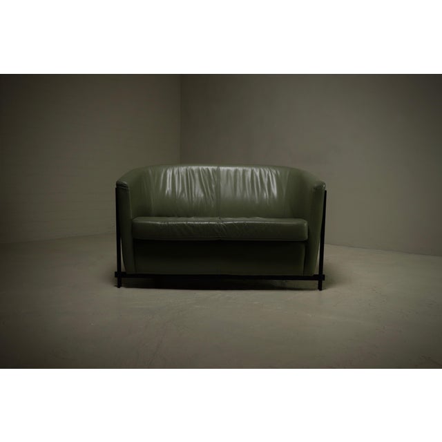 1980s Vintage Leather Club Sofa by Touche, 1980s For Sale - Image 5 of 11